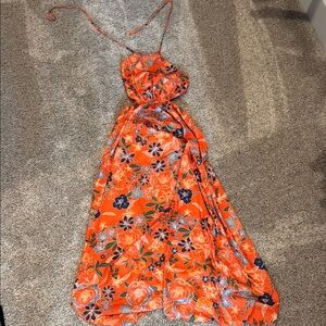 Pink Lily Vibrant Floral Maxi Dress